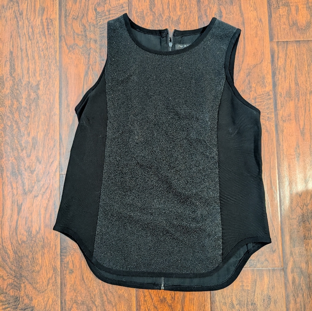 Rag & Bone Black Beaded Sleeveless Top